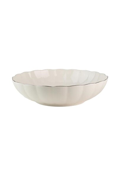 Kütahya Porselen Bone Luz Platin Fileli Bowl Kase 25x6CM - 2000ML - Tekli - BNLZF25KS00