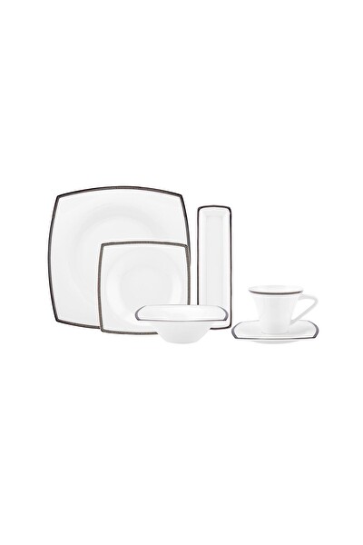 Karaca Fine Pearl Norma 26 Parça 6 Kişilik Kare Kahvaltı Seti