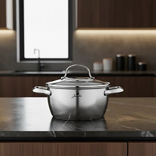 Jumbo Athena 3PLY 5 Parça İndüksiyon Tabanlı Çelik Tencere Seti