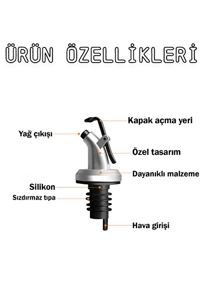 Mithra Life MIT1300 Damlatmaz Sızdırmaz Kapaklı Yağdanlık Sosluk Aparatı - 6 Adet