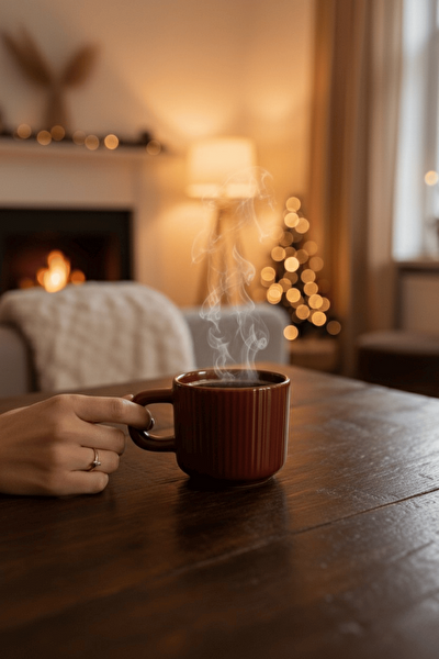 Mithra Life El Yapımı 260 ML Bordo Parlak Seramik Mug Çay Kahve Kupası MIT1303