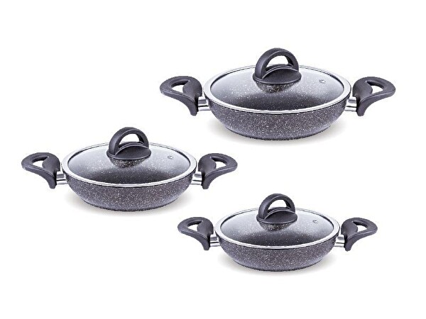 Fms G5001GLX Galaxy 6 Parça Granit Omlet Set Gri