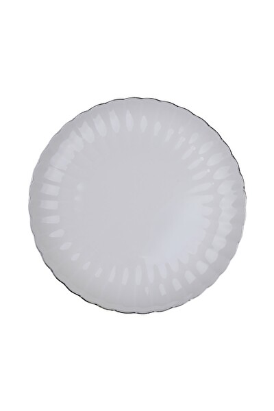 Kütahya Porselen Bone Luz Platin Fileli Pasta Tabağı 21 CM 6'lı