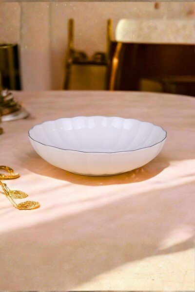 Kütahya Porselen Bone Luz Altın Yaldzlı Bowl Kase 25x6 CM 2000 ML 6'lı BNLZF25KS00