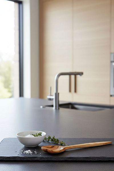 Kitchen Design Lab Doğal Zeytin Ağacı El Yapımı Servis Kaşığı 23 CM Servis İçin Doğal Ahşap Kaşık - 1 Adet