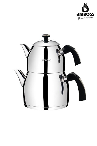 Amboss Teadora 4 Parça Paslanmaz Çelik Büyük Boy Çaydanlık