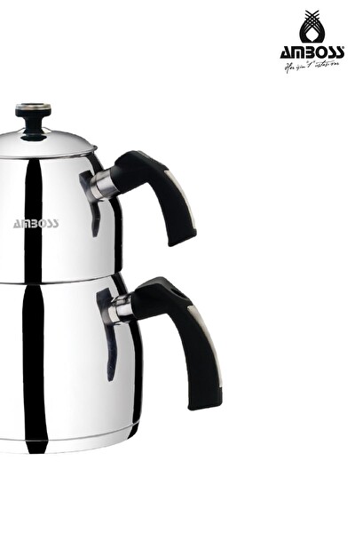 Amboss Teadora 4 Parça Paslanmaz Çelik Büyük Boy Çaydanlık