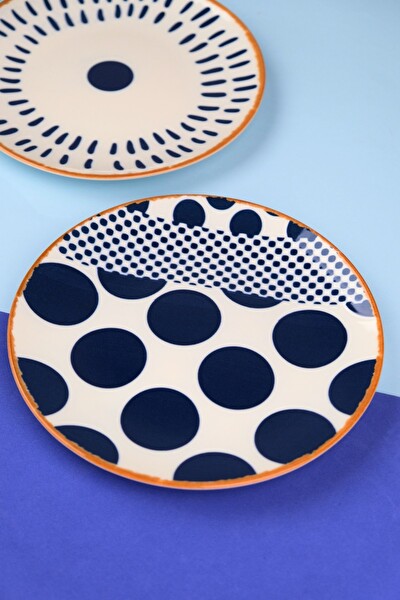 Tabak Evi Porselen Spotty Karma Pasta Tabağı Seti 19.50 CM 6 Kişilik 6 Parça