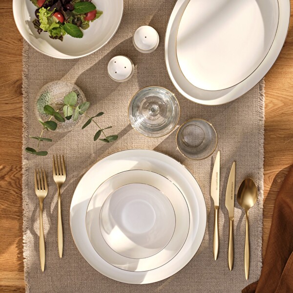 Emsan Galia Fine Bone 59 Parça 12 Kişilik Yemek Takımı Yuvarlak Gold 600.15.01.2580