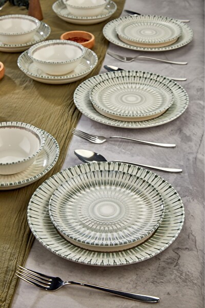 Cooker 24 Parça 6 Kişilik Porselen Yemek Takımı CKR4035