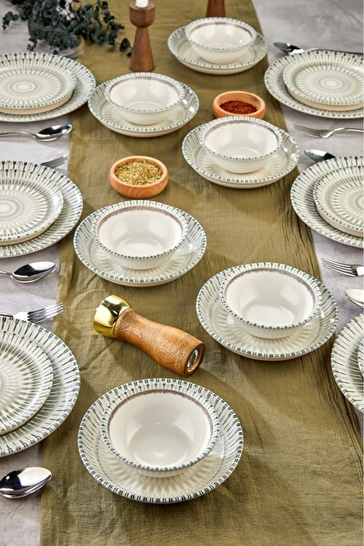 Cooker 24 Parça 6 Kişilik Porselen Yemek Takımı CKR4035