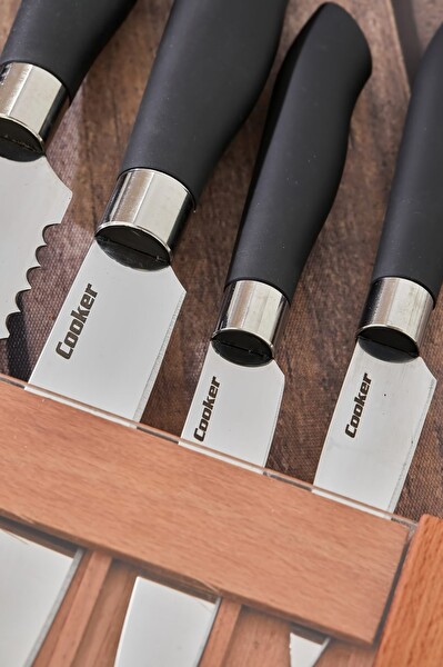 Cooker Skycut 6 Parça Lux Bıçak Seti CKR-3584 Ahşap