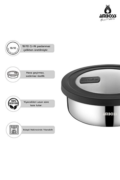 Amboss Nova 6 Parça Paslanmaz Çelik Saklama Kabı 14-16-18 CM