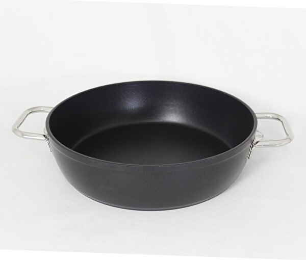 Evimsaray Arte Diamond Yanmaz Yapışmaz Dayanıklı Cam Kapaklı Basık Tencere 24 CM