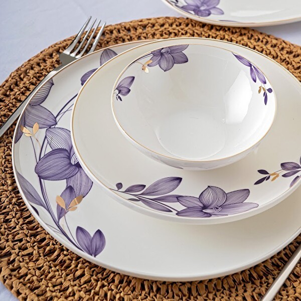 Emsan Isley New Bone 53 Parça 12 Kişilik Yuvarlak Yemek Takımı Lacivert