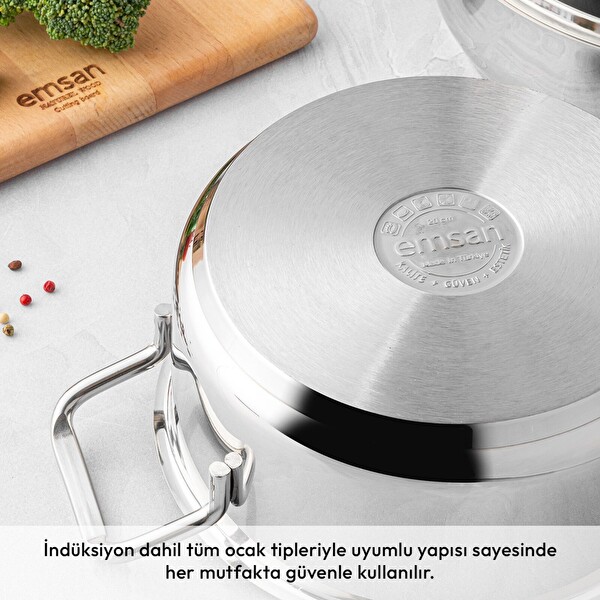 Emsan Demre 6 Parça Çelik Tava Sahan Seti