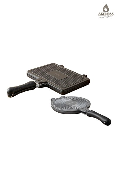 Amboss School Duo 2’li Döküm Ocak Üstü Tost Waffle Tava Seti
