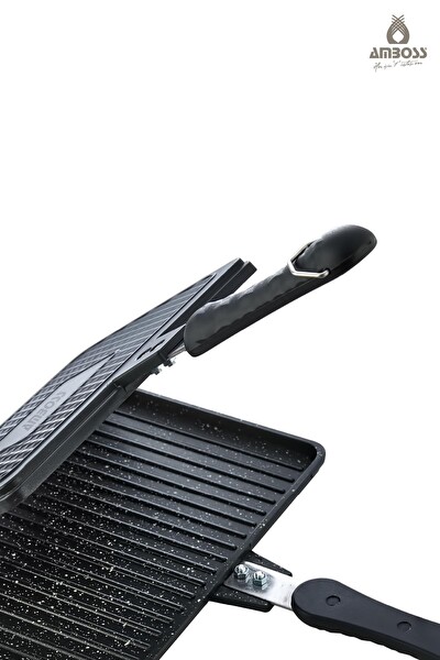 Amboss School Duo 2’li Döküm Ocak Üstü Tost Waffle Tava Seti