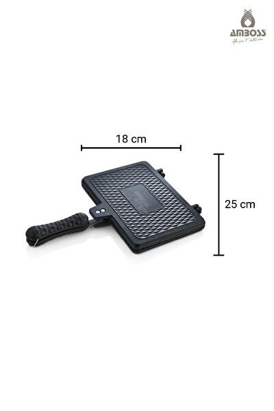 Amboss School Duo 2’li Döküm Ocak Üstü Tost Waffle Tava Seti