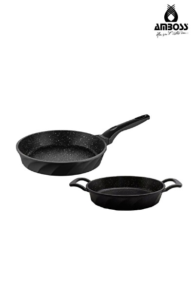Amboss Valentino 2 Parça Döküm 20 CM Sahan Ve 26 CM Tava Seti
