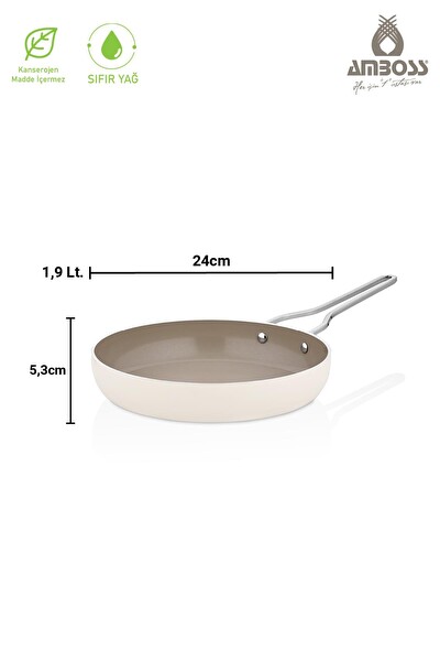 Amboss Sera Nova Doğal Seramik Tava 24 CM 1.9 L - Latte