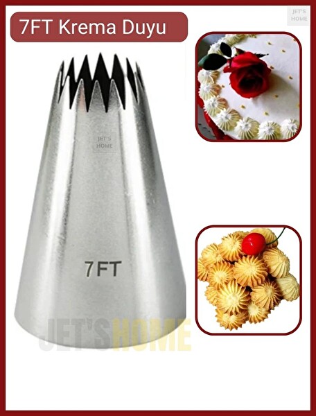 Jet's Home 7FT Krema Duyu Büyük Boy Pasta Duyu Paslanmaz Çelik 35x18x50 mm