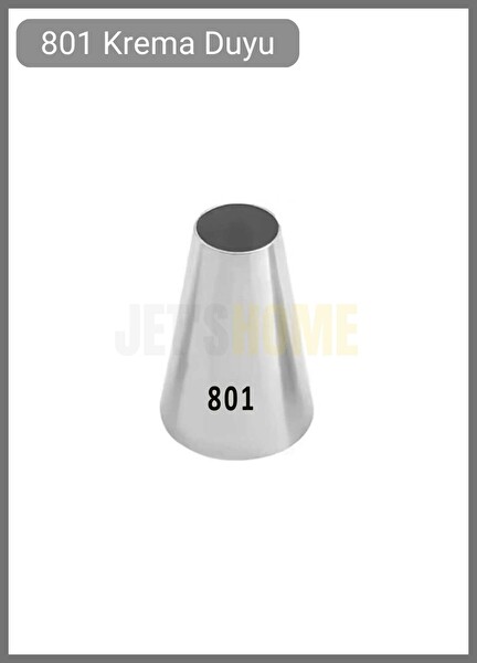 Jet's Home 801 Yuvarlak Desen Krema Duyu Büyük Boy Pasta Duyu Paslanmaz Çelik Krema Torbası Ucu 2.4x6.5x4.5 cm