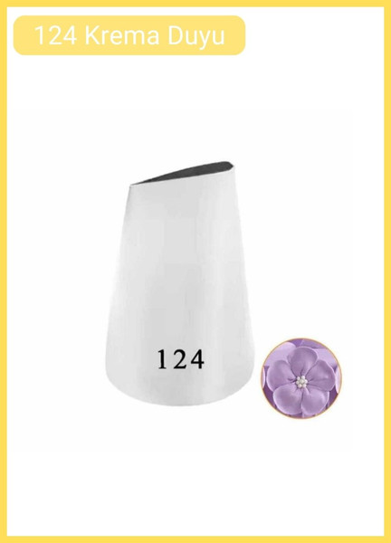 Jet's Home 124 Gül Yaprak Desen Krema Duyu Büyük Boy Pasta Duyu Paslanmaz Çelik Krema Torbası Ucu 2.5x0.9x4.2 cm