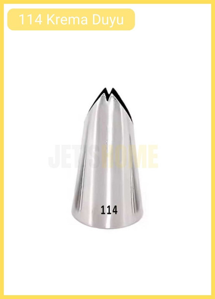 Jet's Home 114 Yaprak Desen Krema Duyu Büyük Boy Pasta Duyu Paslanmaz Çelik Krema Torbası Ucu 2.5x1.5x4.2 cm