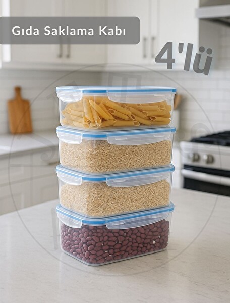 Jet's Home 'lü Vakumlu Saklama Kabı Seti Hava Almaz BPA Free Kilitlenebilir Gıda Erzak Kabı 4 L