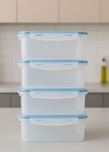 Jet's Home 4'lü Vakumlu Saklama Kabı Seti Hava Almaz BPA Free Kilitlenebilir Gıda Erzak Kabı 1.6 L