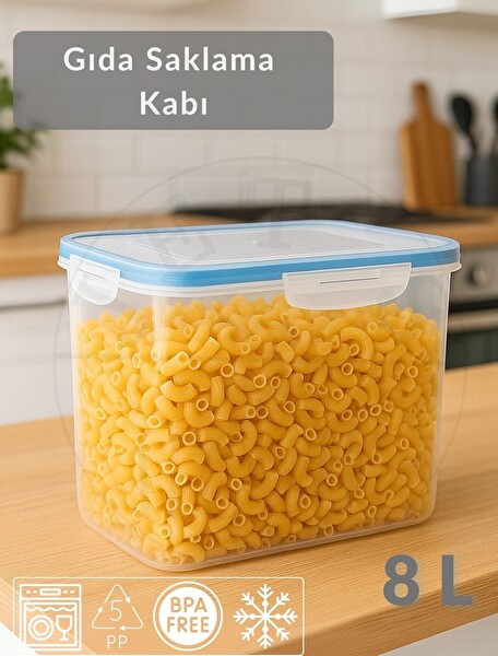 Jet's Home Vakumlu Saklama Kabı Hava Almaz BPA Free Kilitlenebilir Büyük Gıda Saklama Kabı 8 L