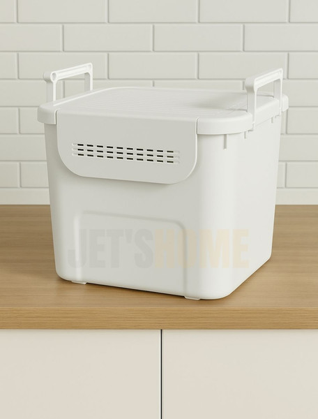 Jet's Home 3’lü Set Soğanlık Sepet Havalandırmalı Erzak Kutusu BPA Free Sebzelik Saklama Kutusu Beyaz 90 L
