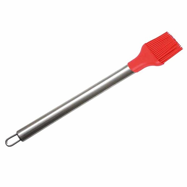 Jet's Home Yumurta Fırçası Mutfak Fırçası Paslanmaz Saplı Sos Fırçası Hamur Fırçası Silikon Kırmızı 31.5 CM