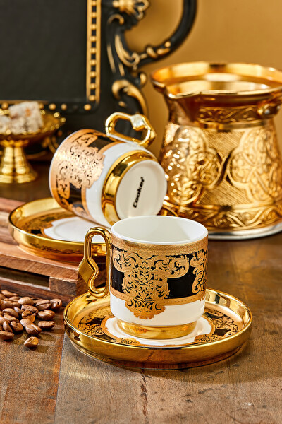 Cooker Royal Crest 90 ML 2 Kişilik Porselen Kahve Fincan Takımı CKR3870