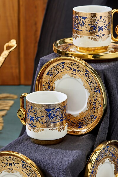Cooker Royal Crest 90 ML 6 Kişilik Porselen Kahve Fincan Takımı CKR3869