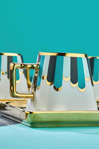 Cooker Valera Gold Yaldızlı 6 Kişilik 220 ML Porselen Çay ve Kahve Fincan Takımı CKR3462