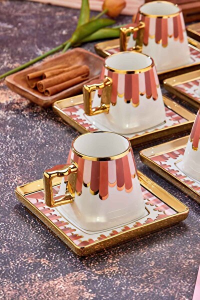 Cooker Valera Gold Yaldızlı 6 Kişilik 220 ML Porselen Çay ve Kahve Fincan Takımı CKR3462