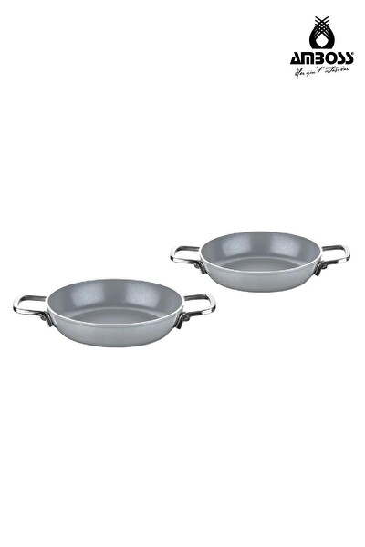 Amboss Sera Nova Bello 2 Parça Seramik Sahan Seti 20-22 CM Gri