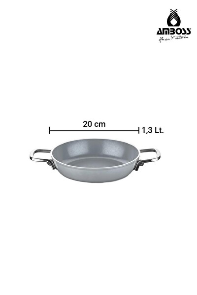 Amboss Sera Nova Bello 2 Parça Seramik Sahan Seti 20-22 CM Gri