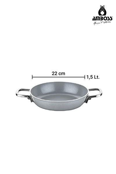 Amboss Sera Nova Bello 2 Parça Seramik Sahan Seti 20-22 CM Gri