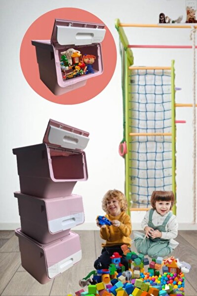 Jet's Home 2’li Tekerlekli Organizer BPA Free Erzak Kutusu Sebzelik Soğanlık Oyuncaklık Pembe 24 L