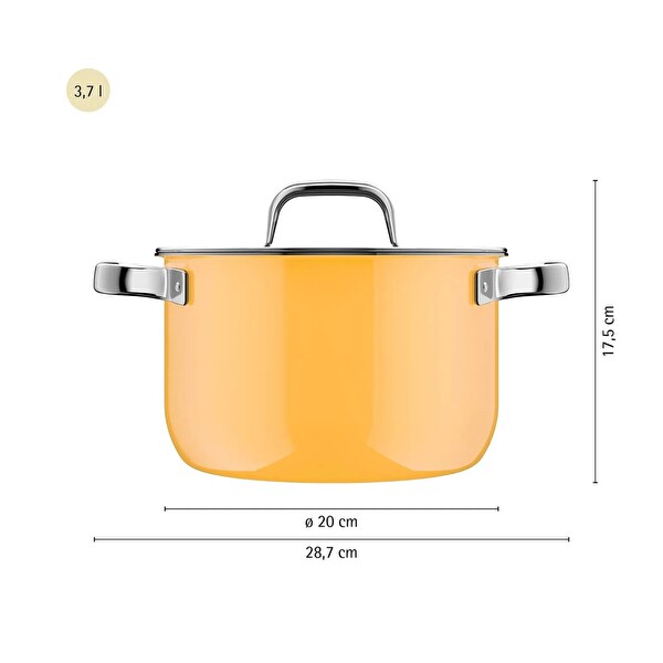 WMF 3201114506 Fusiontec Tencere Seti Sarı 4 Parça Mango