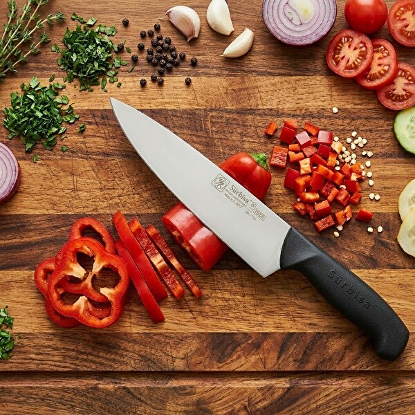 Sürbisa 61180 Şef Aşçı Bıçağı Sürmene Bıçağı Paslanmaz Çelik Profesyonel Et Kesim Doğrama İçin 34 CM
