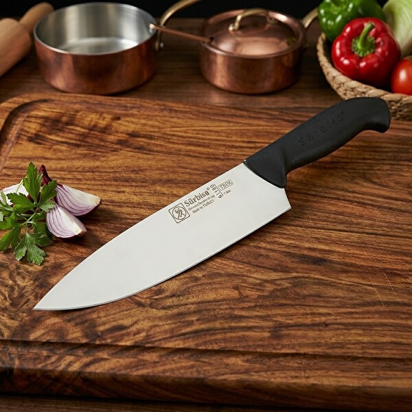 Sürbisa 61180 Şef Aşçı Bıçağı Sürmene Bıçağı Paslanmaz Çelik Profesyonel Et Kesim Doğrama İçin 34 CM