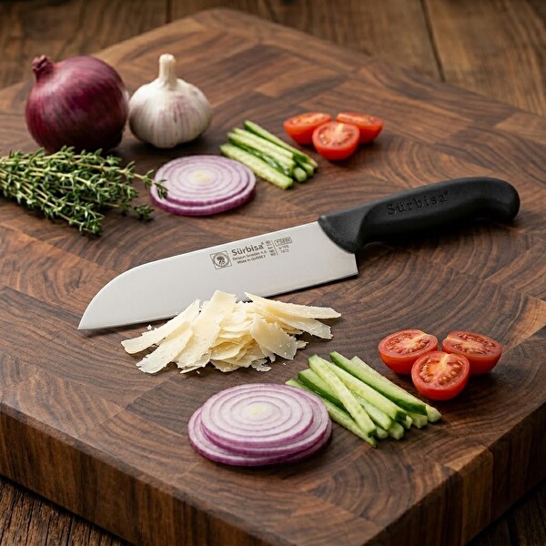 Sürbisa 61195 Santoku Aşçı Şef Bıçağı Sürmene Kesim Bıçak Paslanmaz Çelik Profesyonel Günlük
