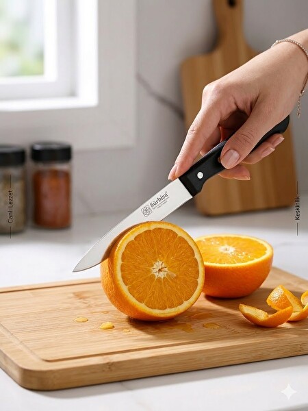 Sürbisa 61004-P Sürmene 20 CM Paslanmaz Çelik Keskin Pimli Siyah Bıçak