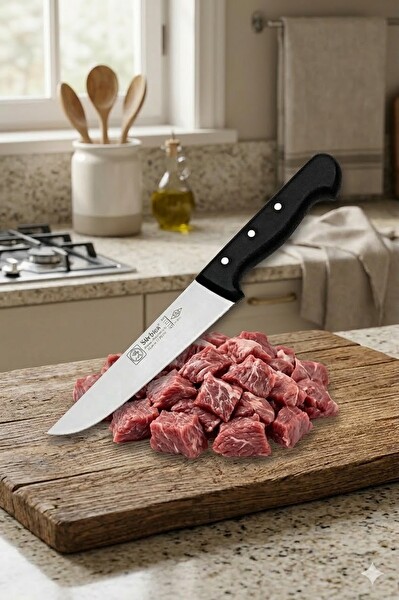 Sürbisa 61015 Kuşbaşı Et Kasap Bıçağı 29.5 CM Pimli Et Kesim Kemik Sıyırma Doğrama Mutfak Bıçağı