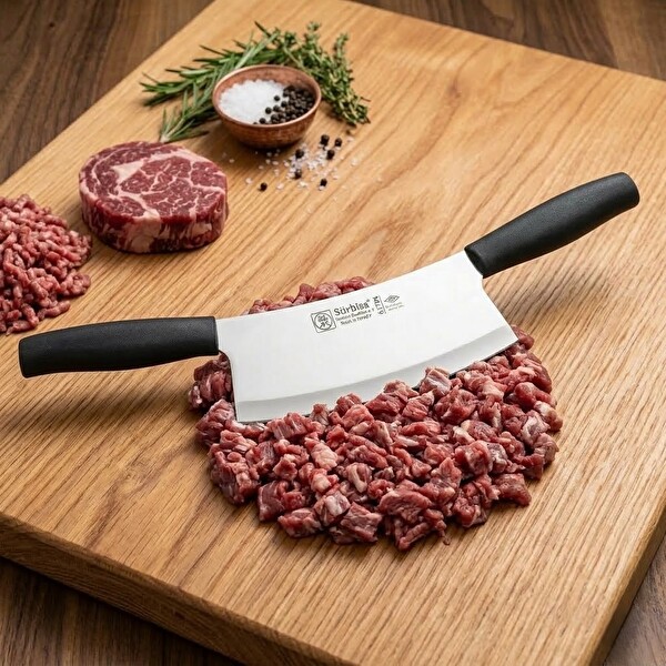 Sürbisa 61706 Sürmene 33 CM Et Kıyma Ezme Satırı Kurban ve Pizza Satır Bıçağı