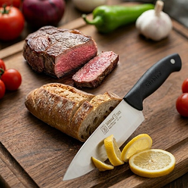 Sürbisa 61170 Sürmene Şef Aşçı Bıçağı Et Ekmek Sebze Günlük Genel Kullanım Mutfak Bıçak 32 CM